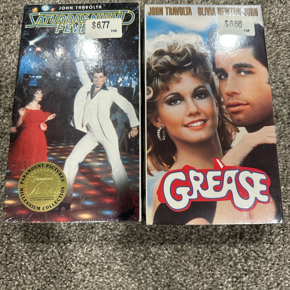 Saturday Night Fever and Grease VHS Tapes factory sealed